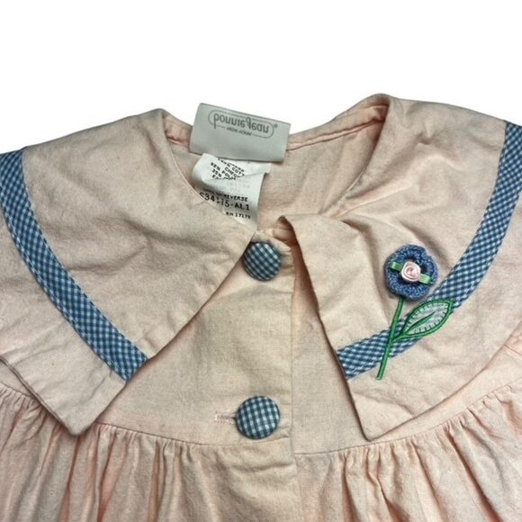 Vintage Bonnie Jean Pink and Gingham Dress Size 6 Made in USA - Picture 4 of 6